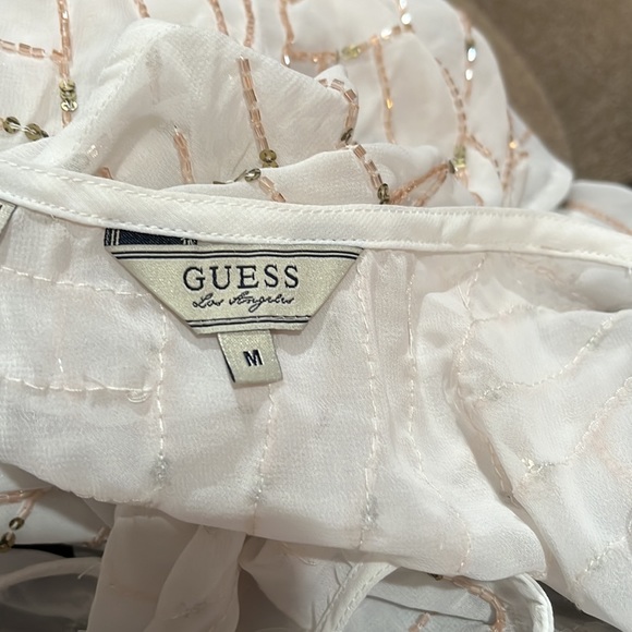 Guess Embellished Sheer Sleeveless Beaded Top Women's M - Picture 7 of 11